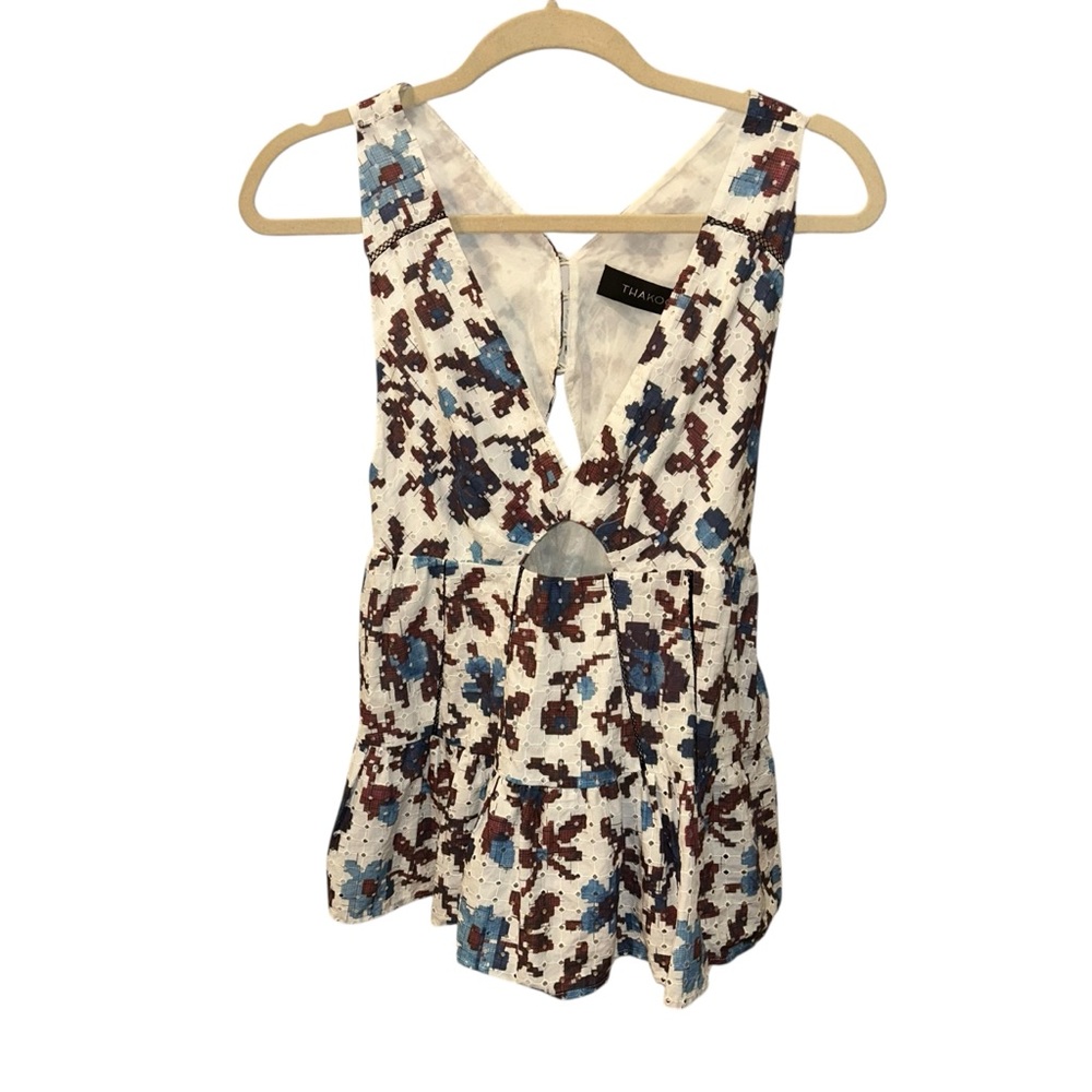 Thakoon gorgeous, summer flower keyhole top extra small